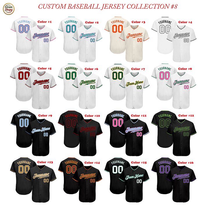 Authentic Baseball Jersey, Custom Baseball Jersey, Personalized Sport Jersey, All Color With No Lines product image (1)