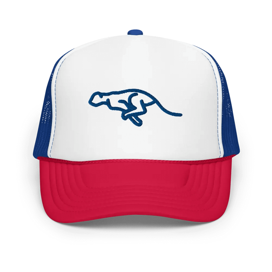 Embraided Blue leopard Foam Trucker Hat product image (19)