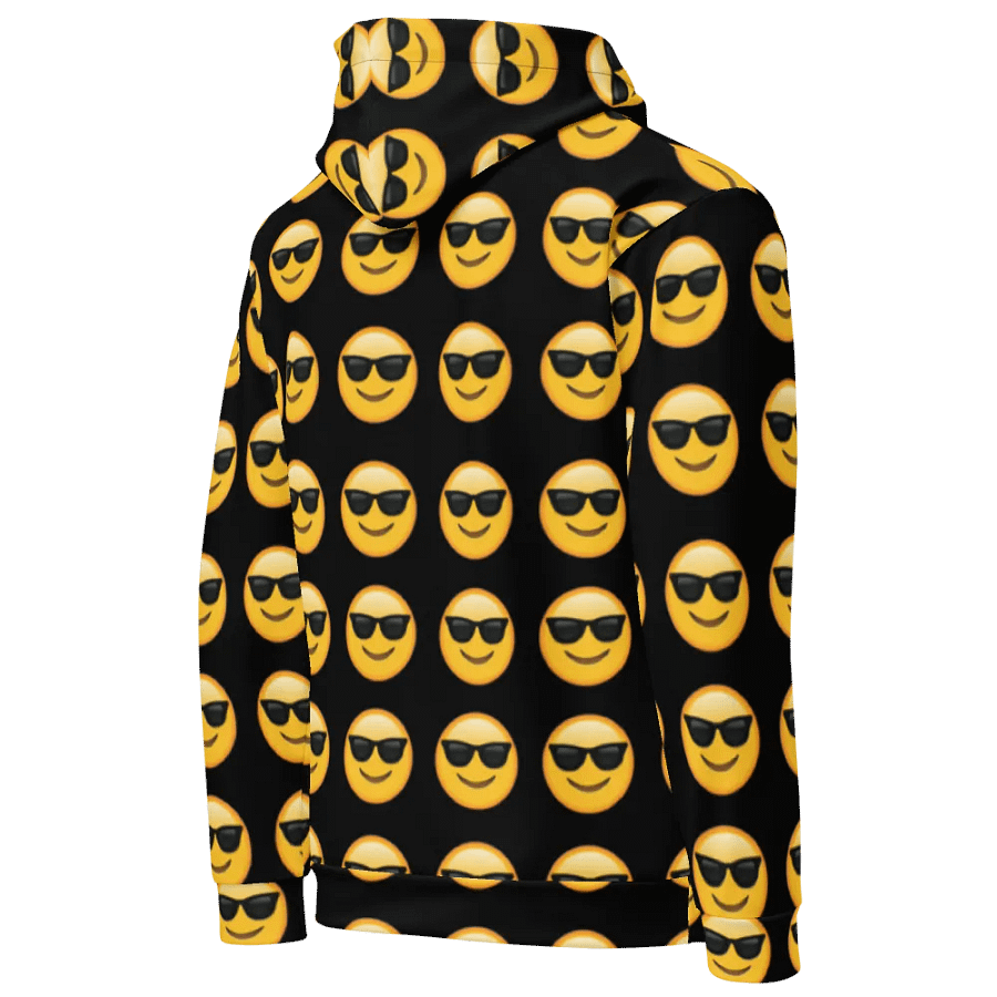 Cool Emoji - Black - All-Over Print Recycled Unisex Hoodie product image (4)