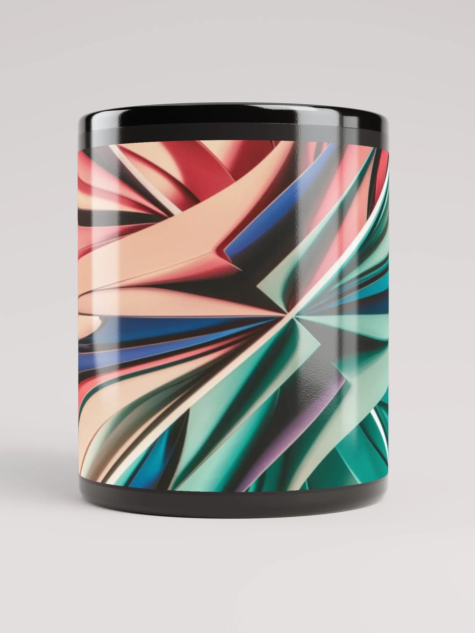 Graphic Grove Abstract Ceramic Mug - Black Glossy with Vibrant Design - 11oz & 15oz product image (5)