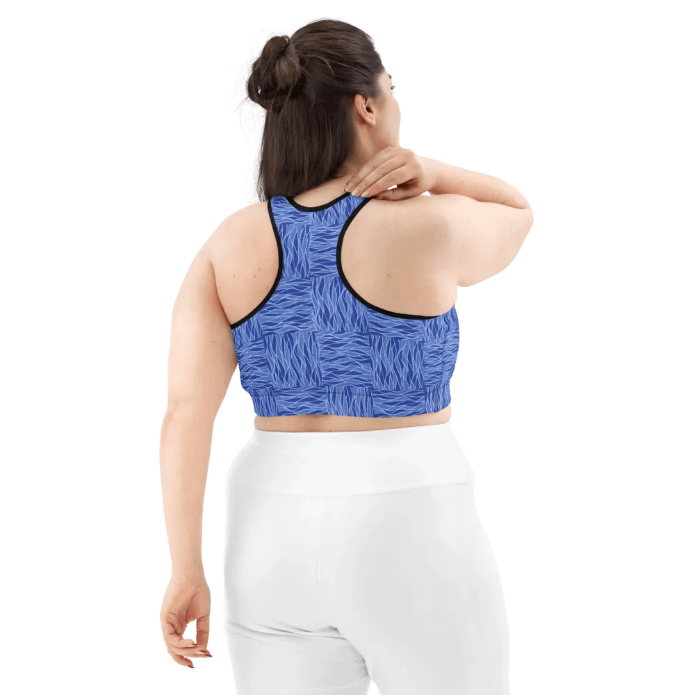Powder Blue All-Over Print Sports Bra product image (11)