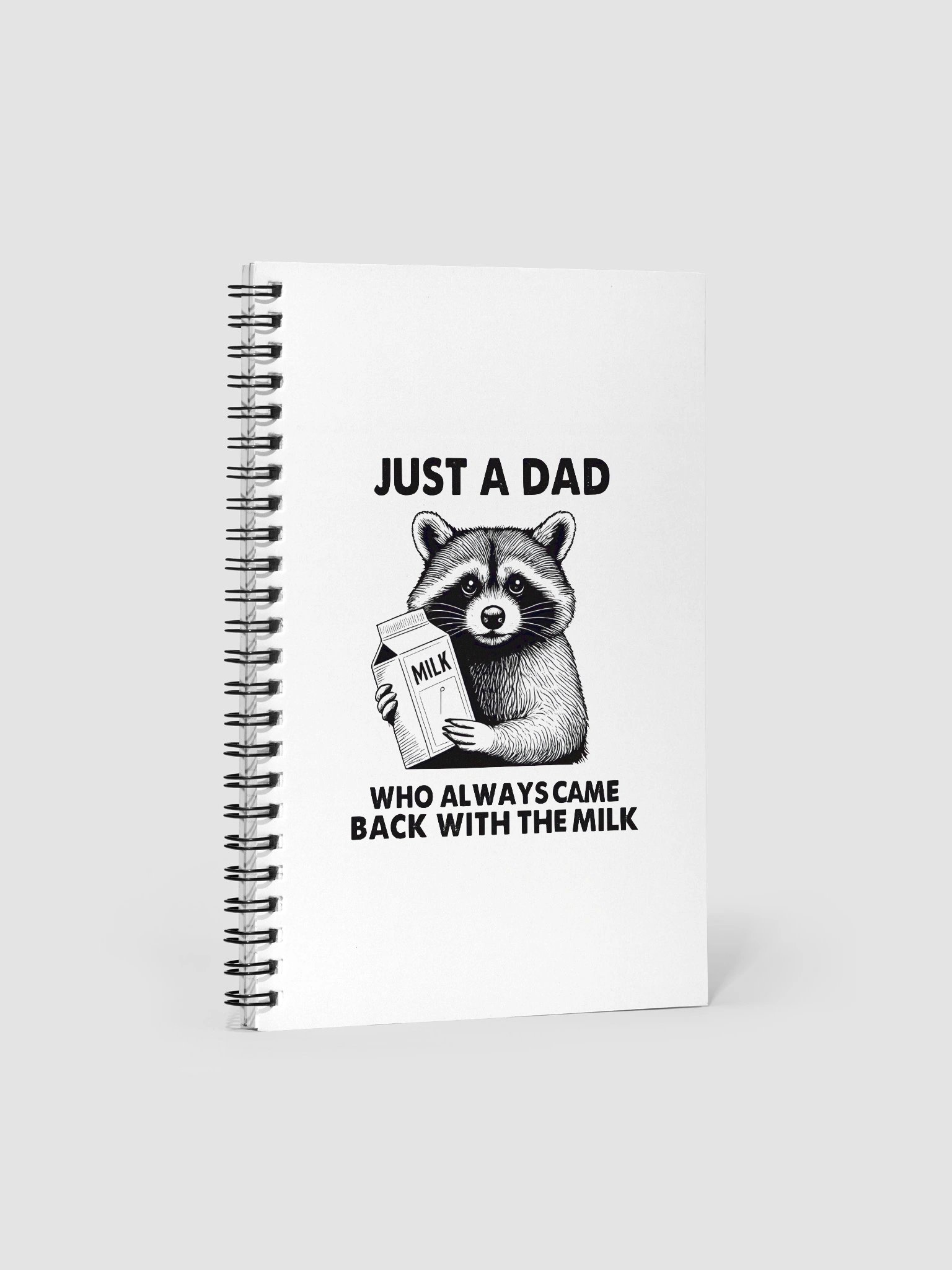 Funny Dad Notebook – Just a Dad Who Came Back With the Milk | Raccoon Cover Gift for Fathers product image (1)