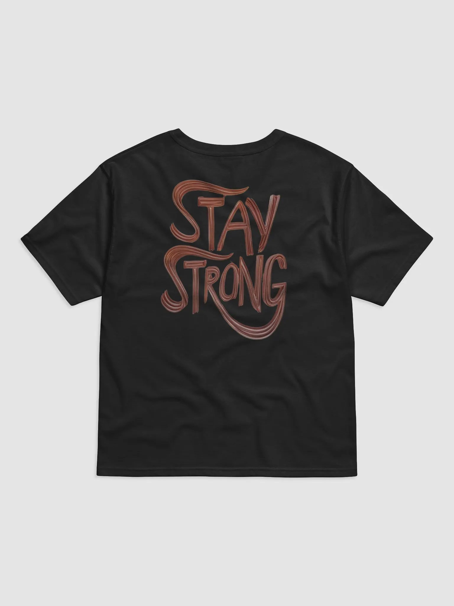 Embossed 'Stay Strong' Graphic T-Shirt product image (5)