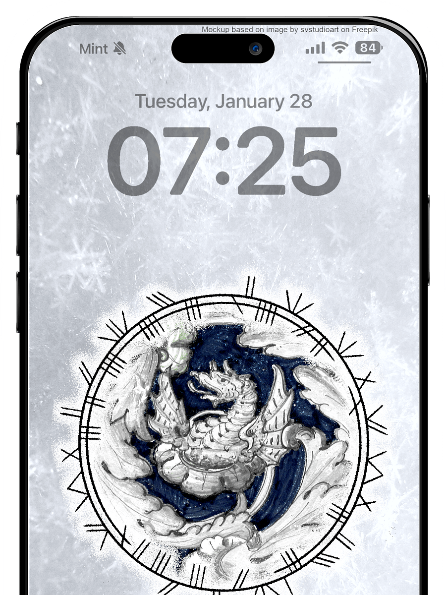 White Dragon Phone Wallpaper product image (1)