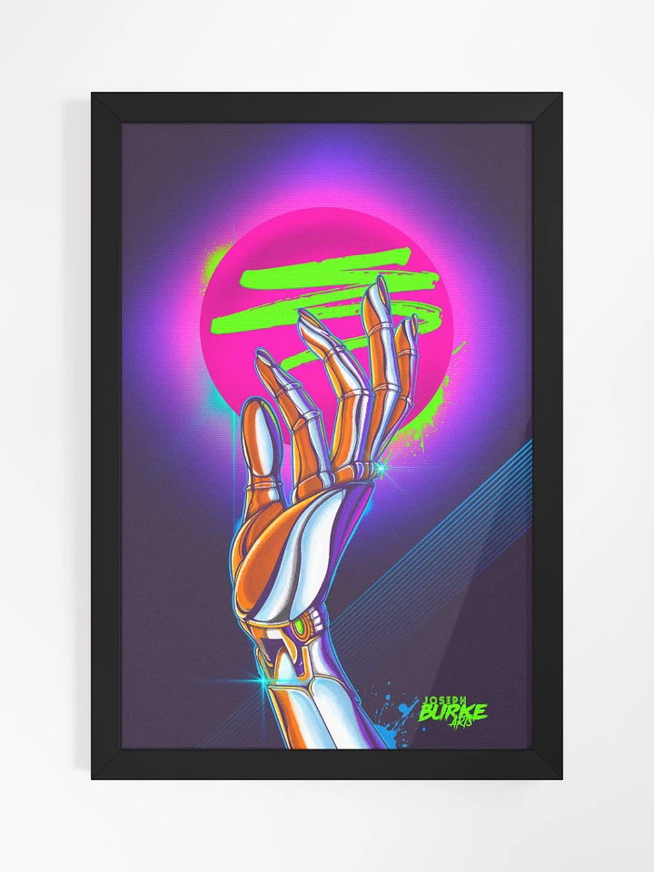 Chrome Dreams Synthwave Hand Drawn Print Framed Art product image (2)