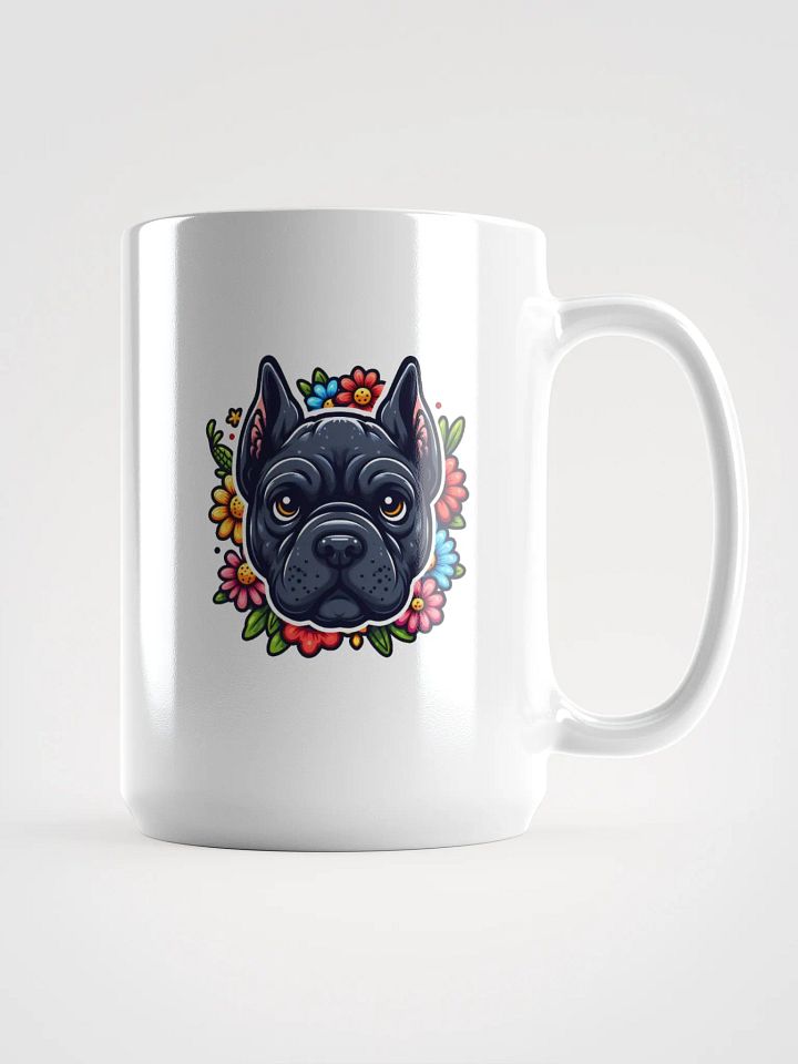 Black Cane Corso with Vibrant Flowers Mug – Bold and Beautiful Dog Lover Gift product image (1)