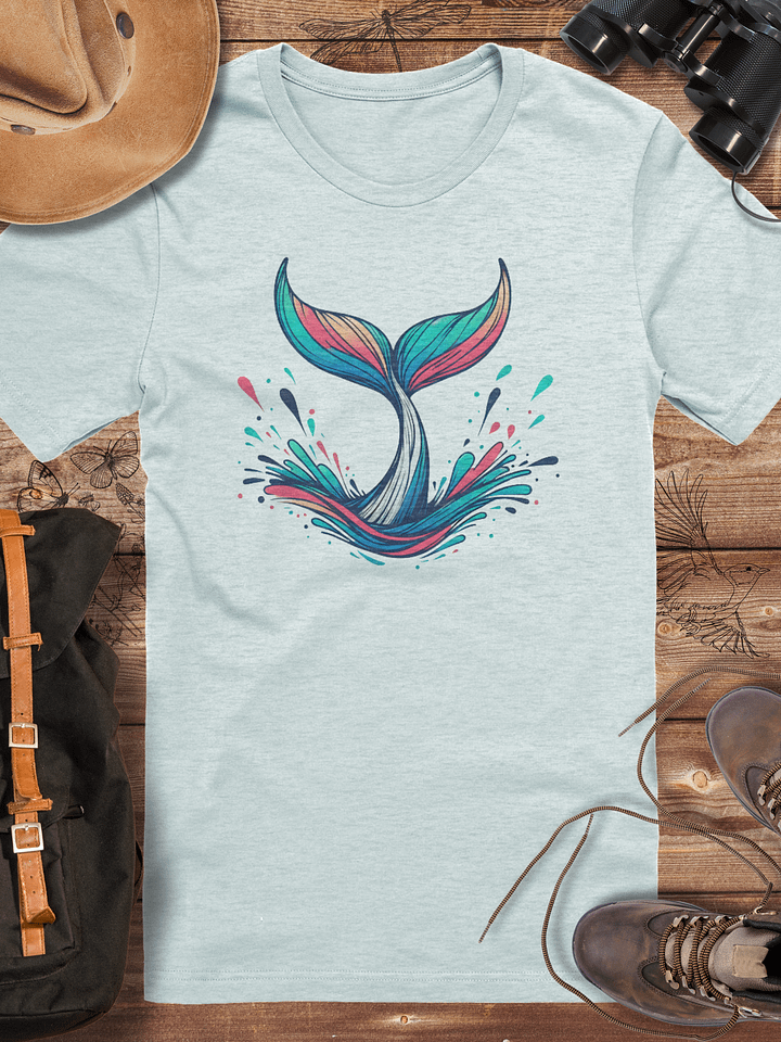 Whale Tail T-Shirt, Abstract Ocean Wildlife Tee, Vibrant Marine Life Graphic, Whale Conservation Shirt, Nature-Inspired T-shirt product image (1)