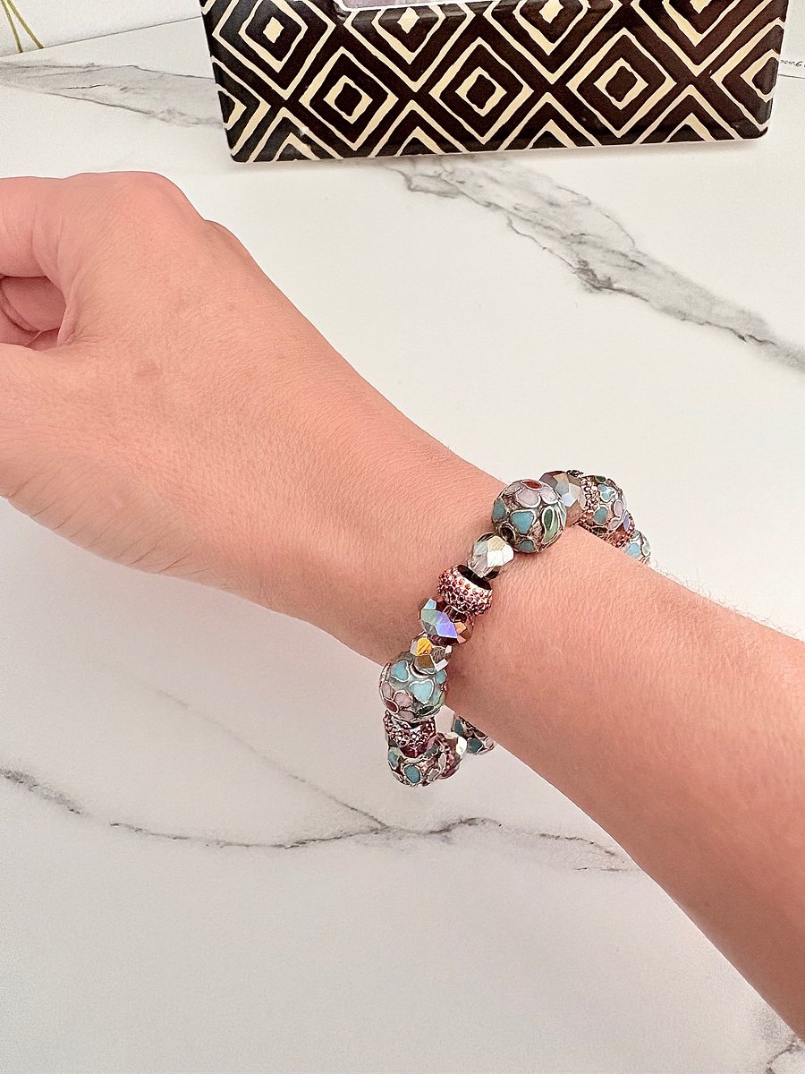 Mosaic 7.5" Metallic Beads | Handmade Bracelet | Coastal Charm Jewelry by Monique Faella Designs™ | MFD-00060 product image (5)