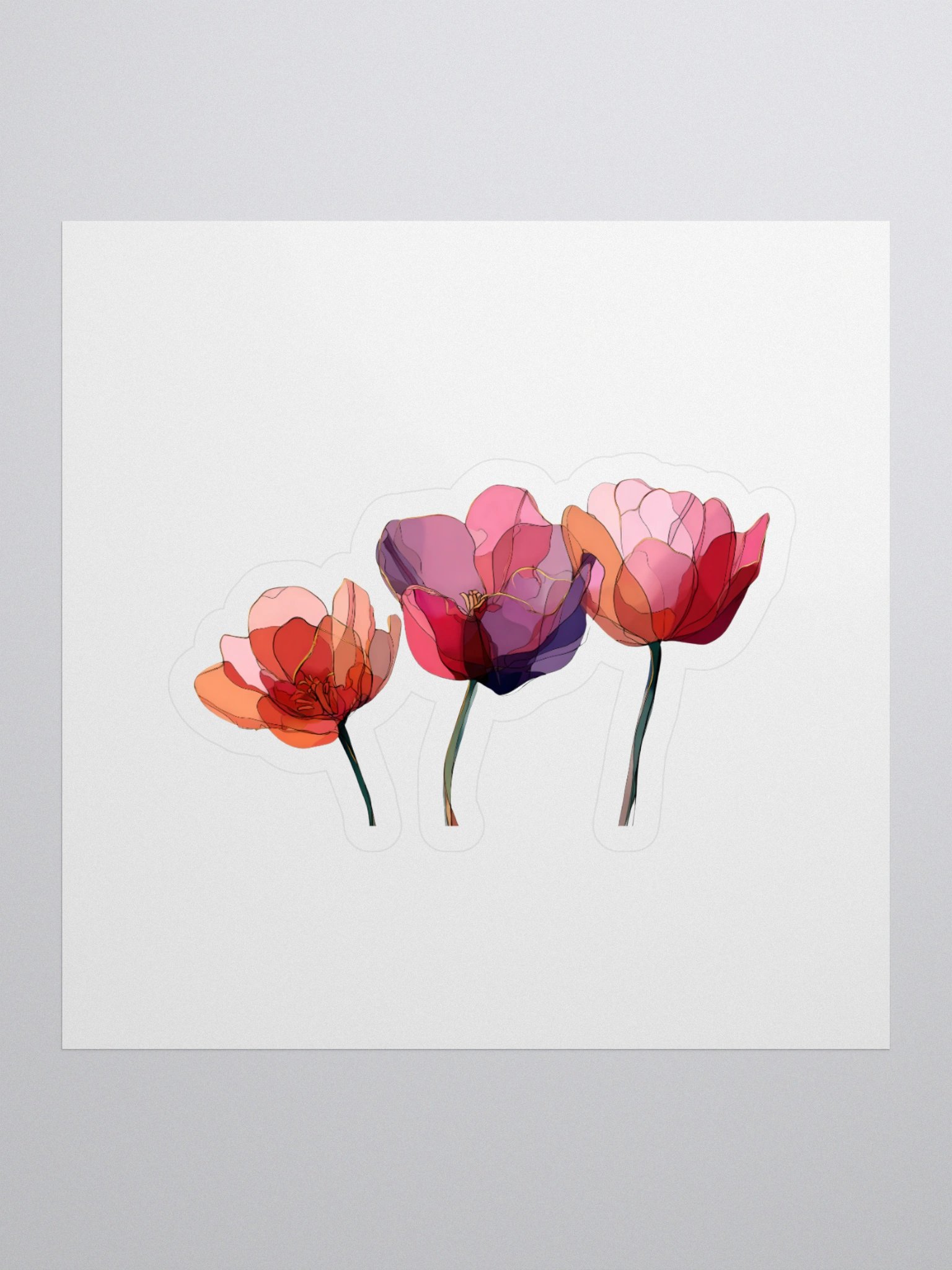 Three Tulips Floral Sticker product image (1)