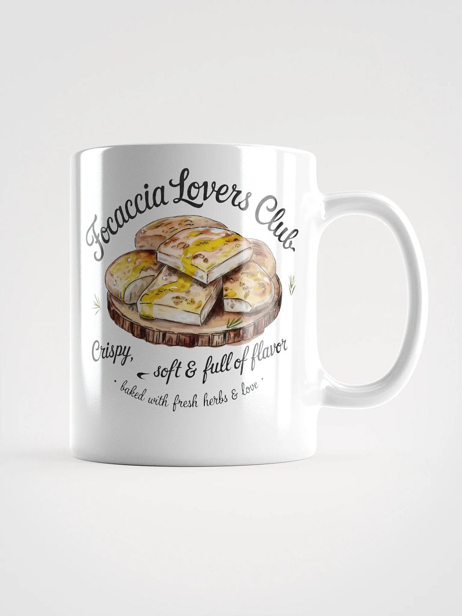 Focaccia Lovers Club White Glossy Mug product image (2)