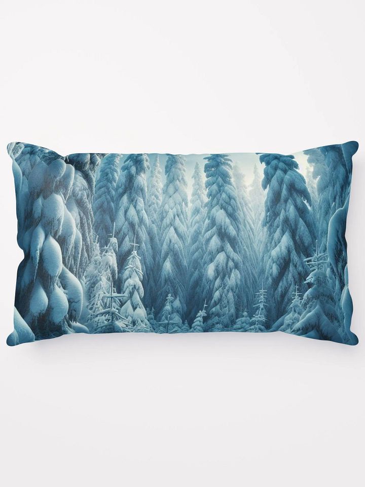 Snowy Forest Cedar Fir Trees Throw Pillow product image (1)
