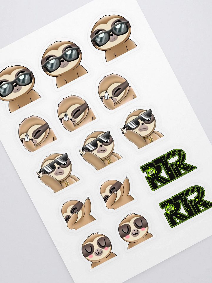 RTR Cool Sloth Sticker Sheet product image (1)