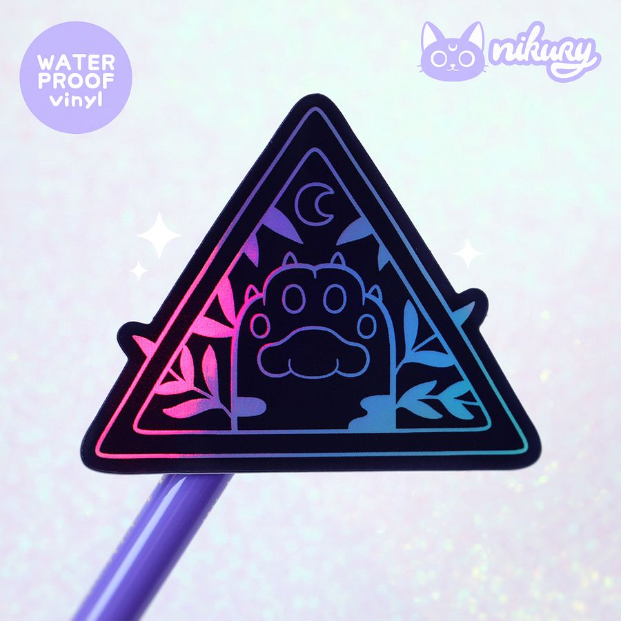 Black Holo Witchy Cat Paw Sticker product image (3)