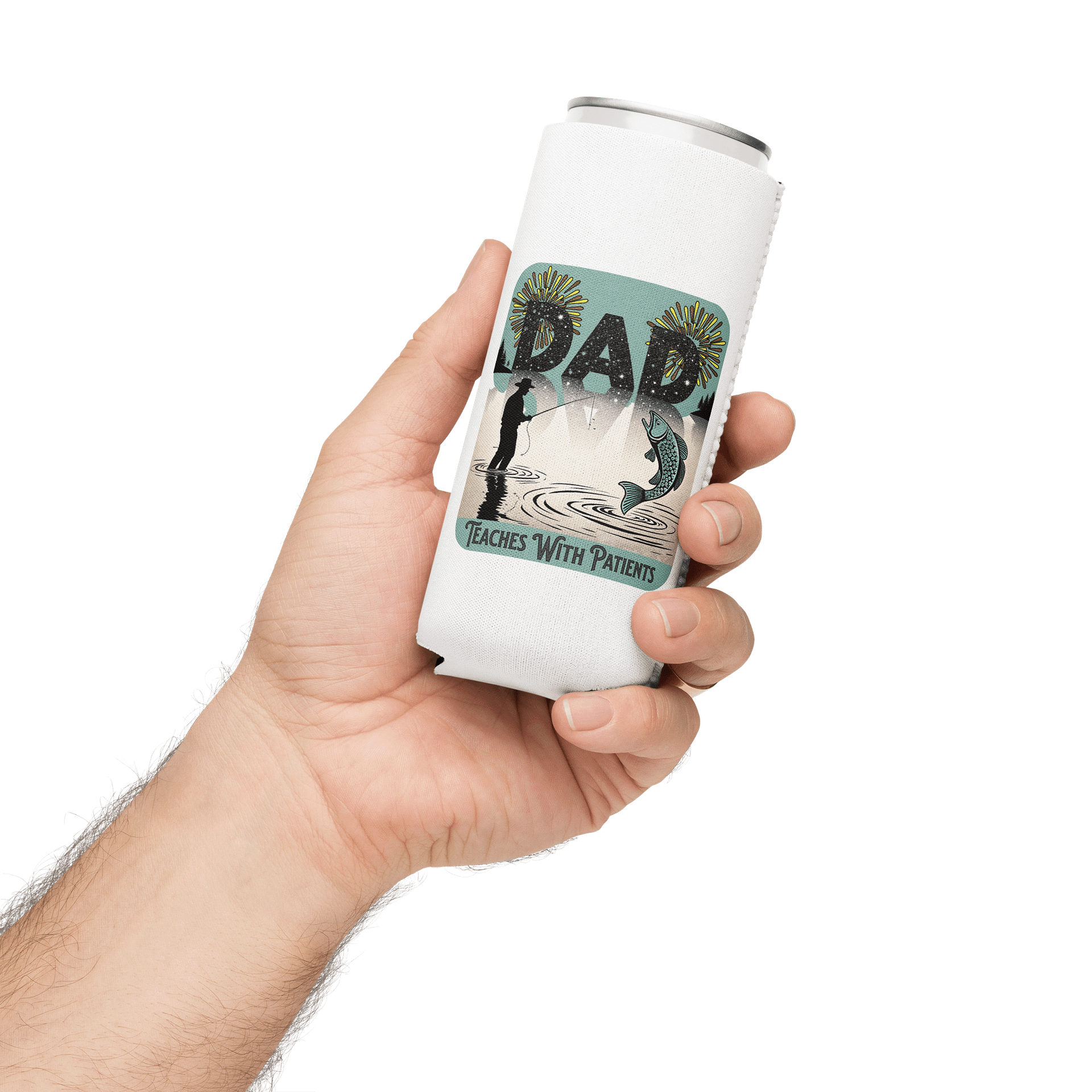 Dad Fishing Teaches With Patients Retreat Can Cooler product image (3)