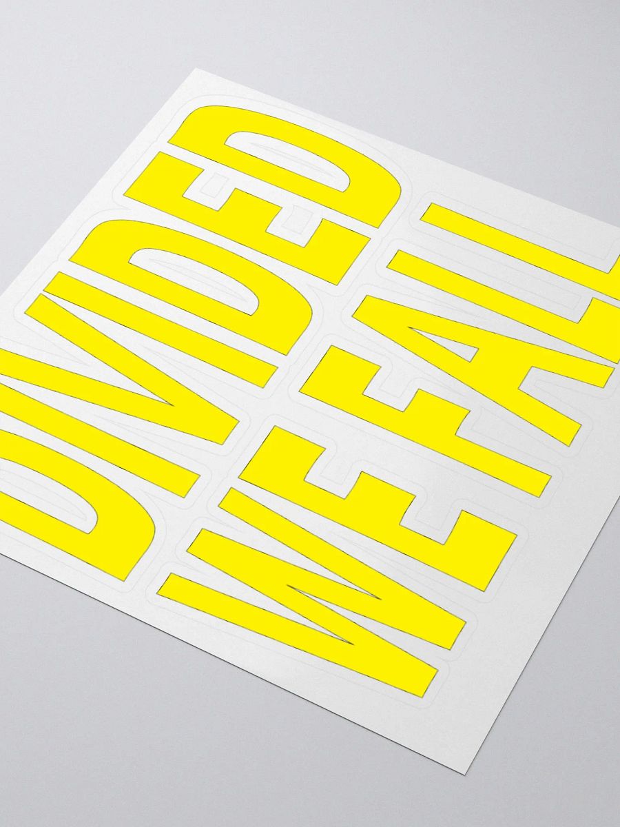 Divided We Fall - Yellow - Kiss Cut Stickers product image (1)