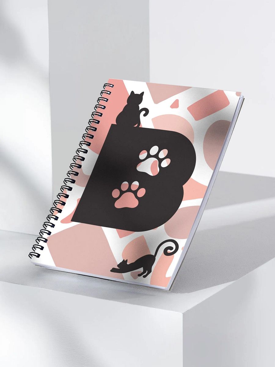 Monogram Letter B Cat Lover Geometric Pinks Notebook product image (3)