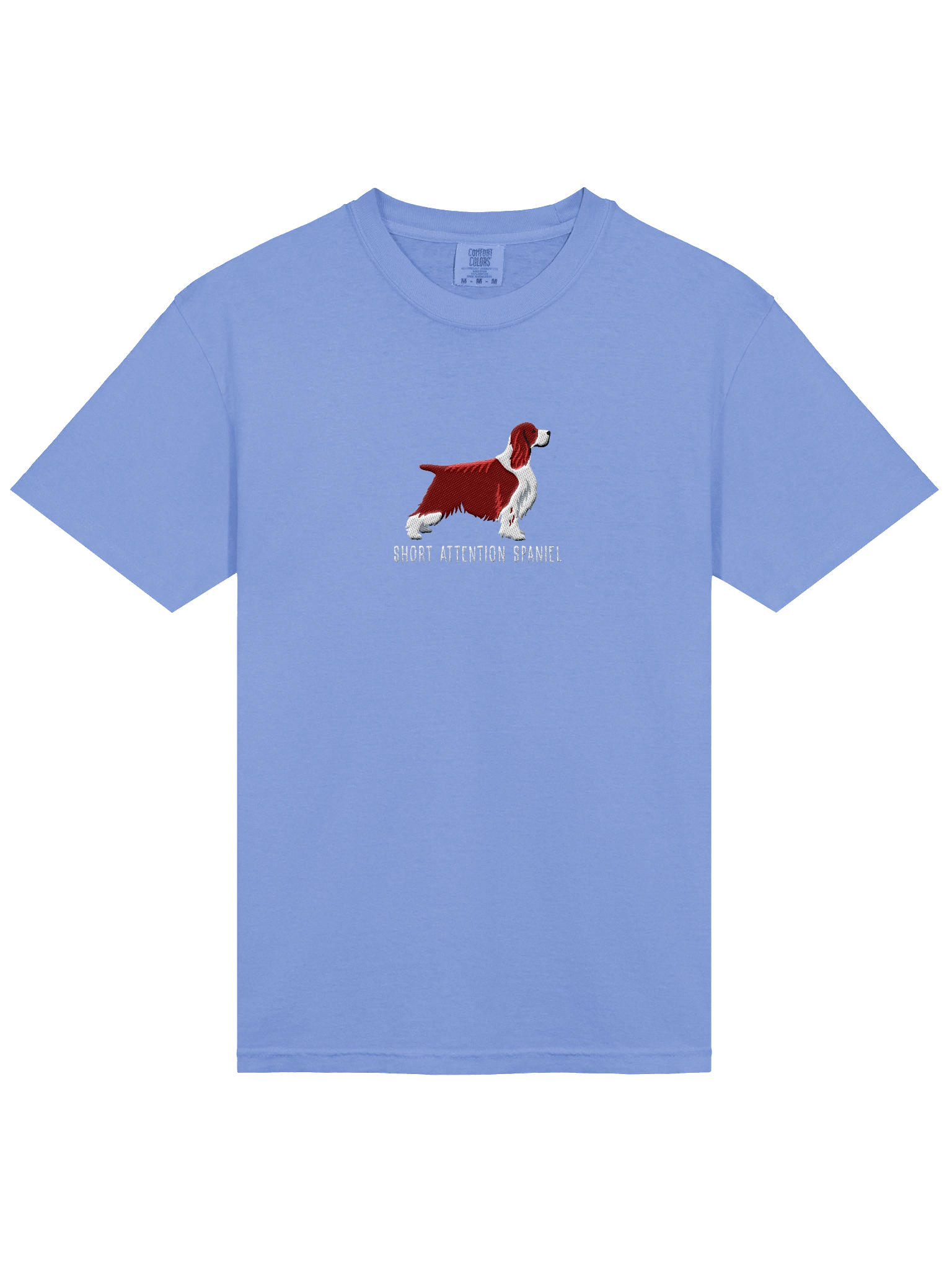 Short Attention Spaniel T-Shirt(Embroidered) of a Springer Spaniel(Liver, Show Type) product image (33)