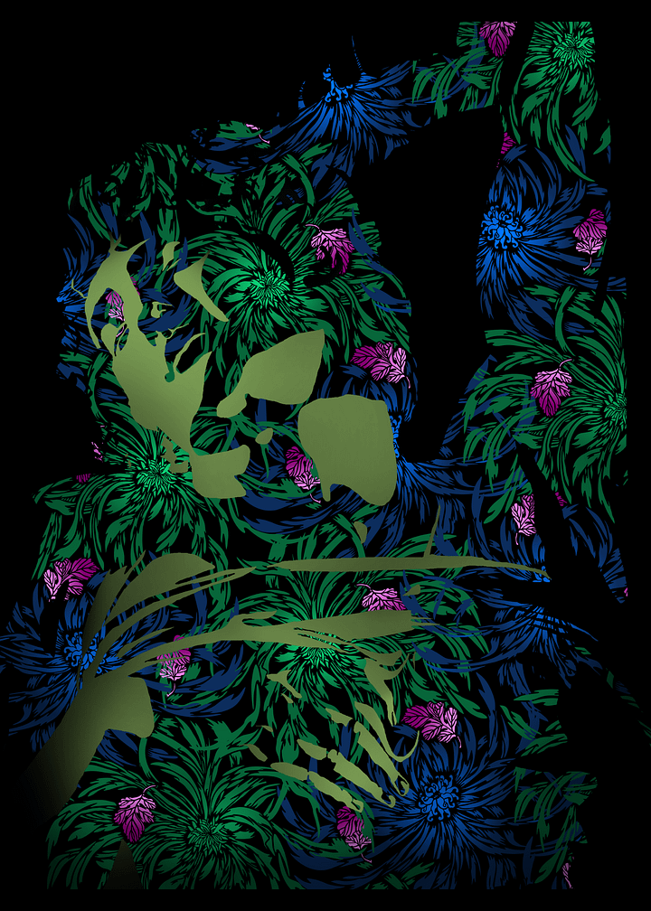 Green Michelangelo on Chrysanthemums - Print product image (1)