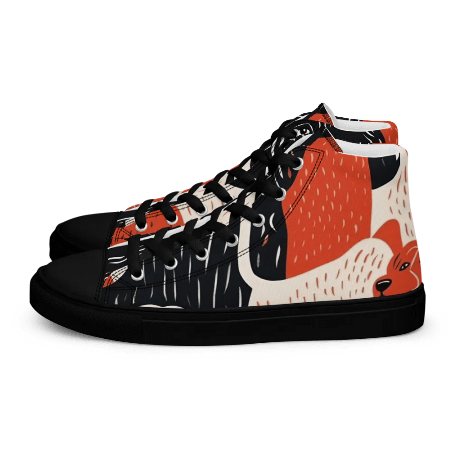 'Puppy Love' Printed Men's High Top Canvas Shoes product image (5)