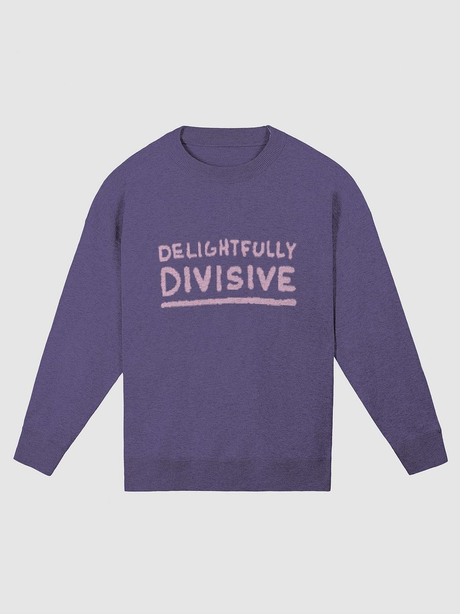 DELIGHTFULLY DIVISIVE (duotone purple design) relaxed knitwear crewneck product image (5)