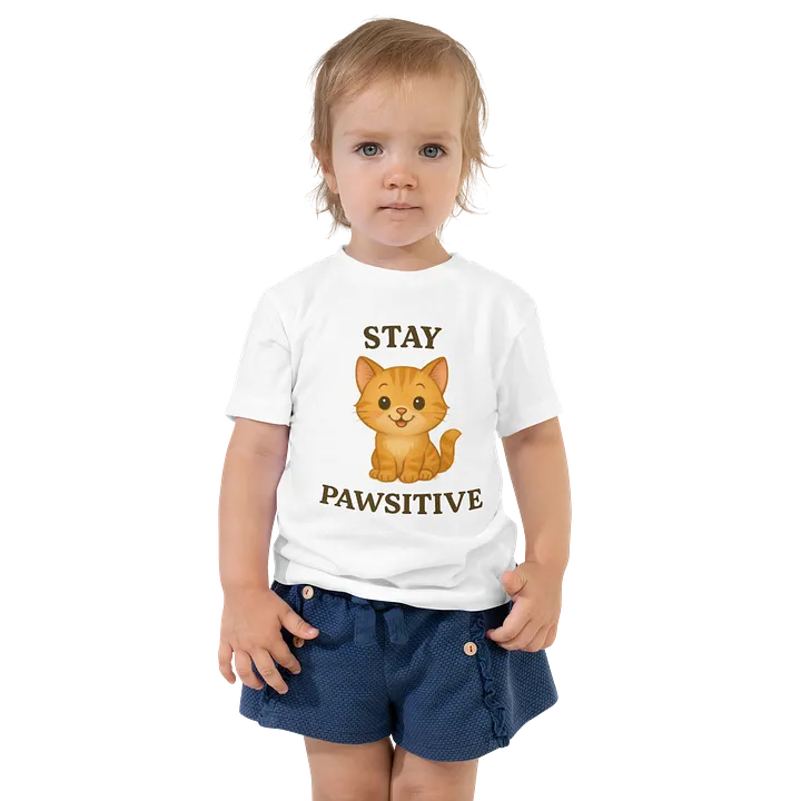 Stay Pawsitive Orange Kitten Toddler T-Shirt product image (1)