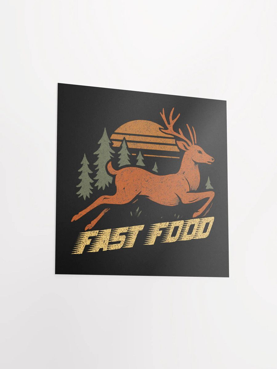 Fast Food Poster – Funny Hunting Wall Art with Sunset and Deer product image (14)