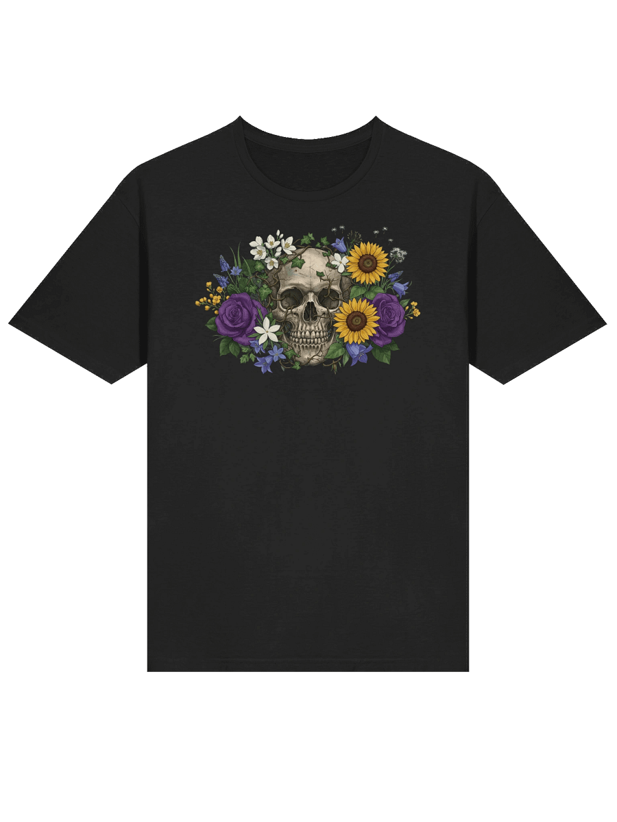 Memento Mori Floral Skull T-Shirt product image (4)
