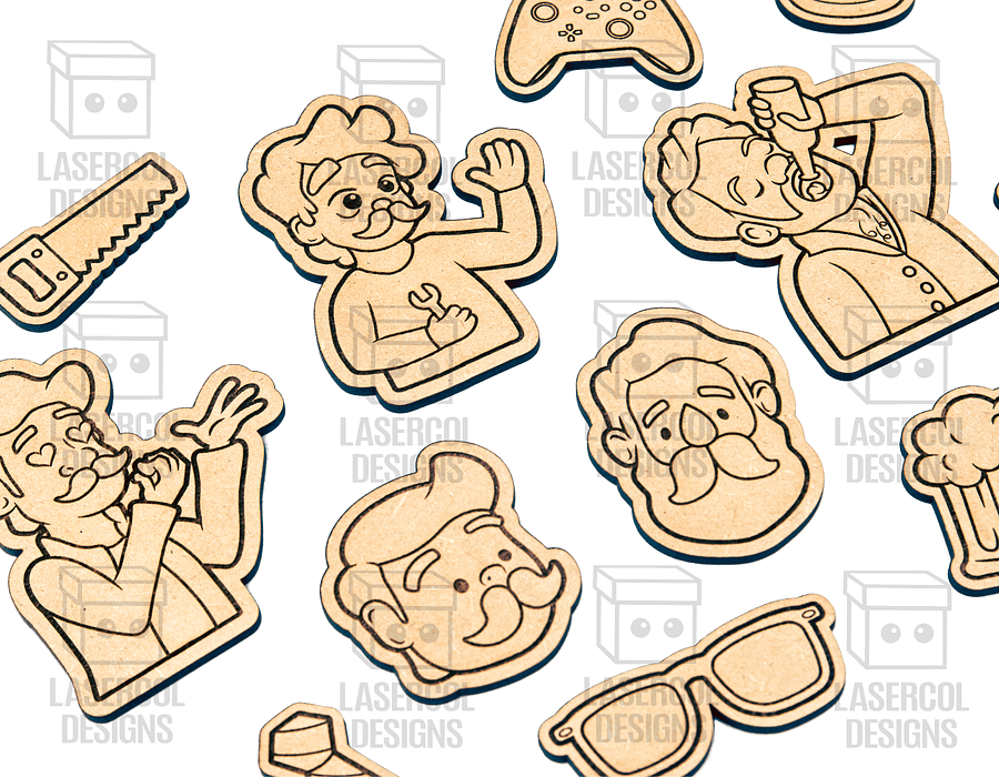 Father's Day Paint Kit DIY Cut Outs Set 1 - Laser Cut Files product image (4)