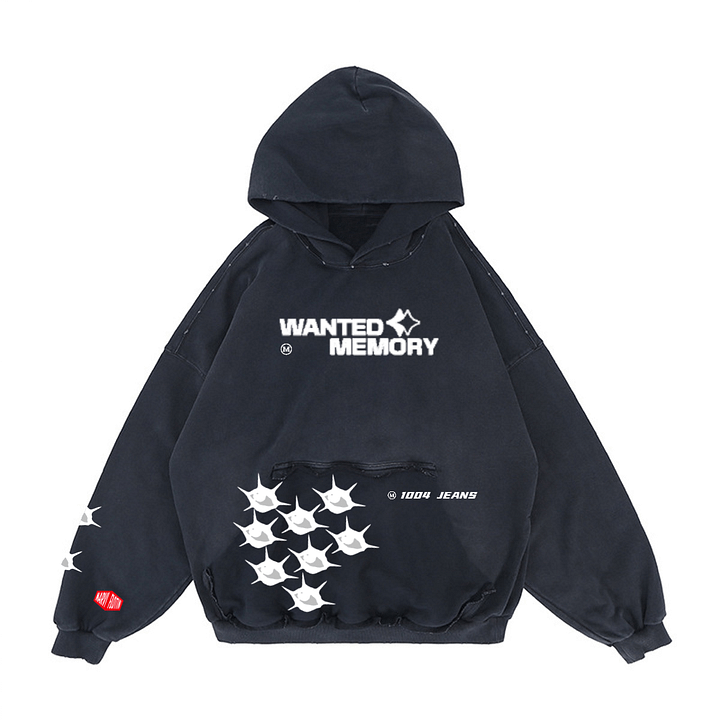 WANTED MEMORY®/NARVI FLOTIN® DISTRESSED HOODIE product image (2)