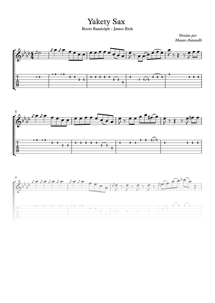 Yakety sax - Partitura + Tabs + Acordes + Pista product image (1)
