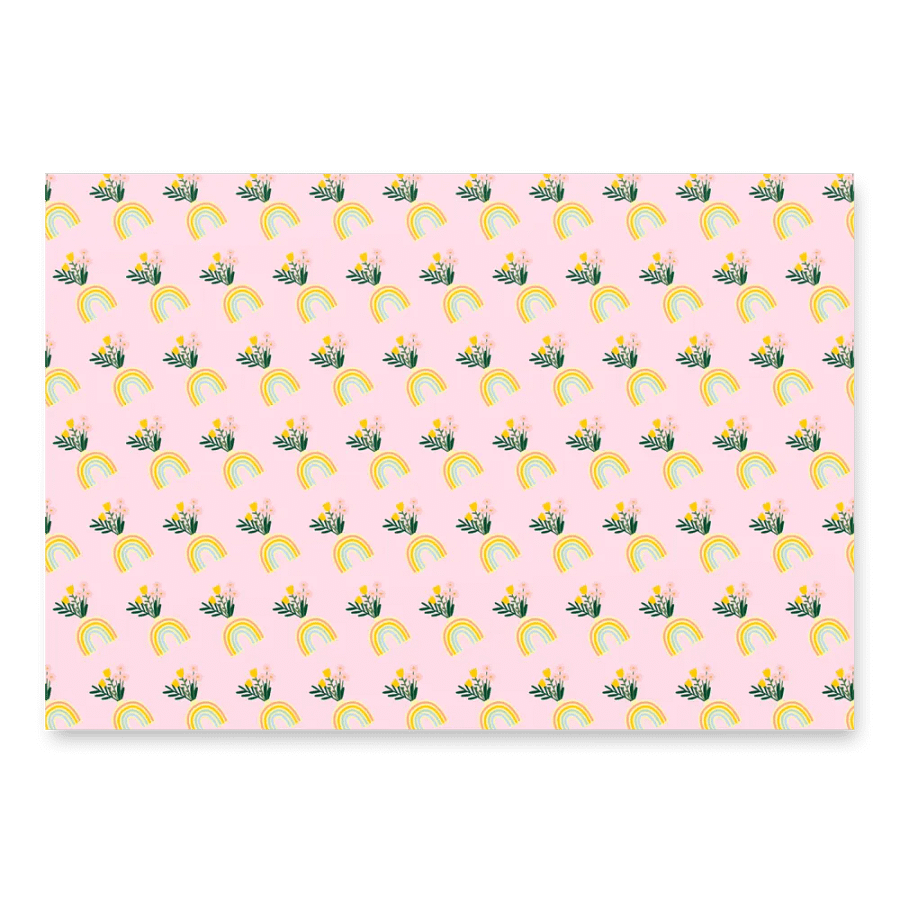 Pastel Rainbow and Floral Wrapping Paper Set product image (1)