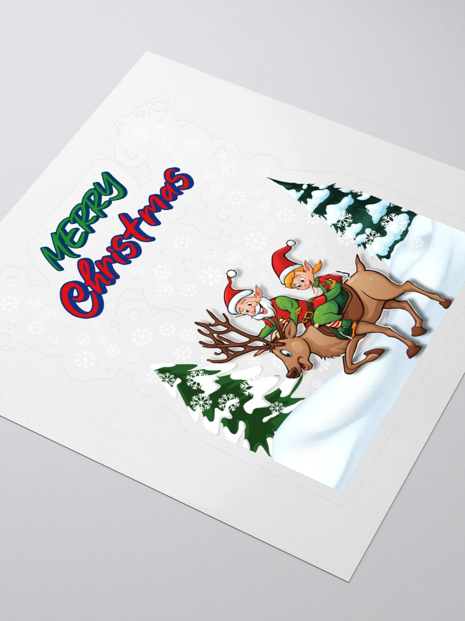 Santa Elves Riding A Reindeer Sticker product image (3)