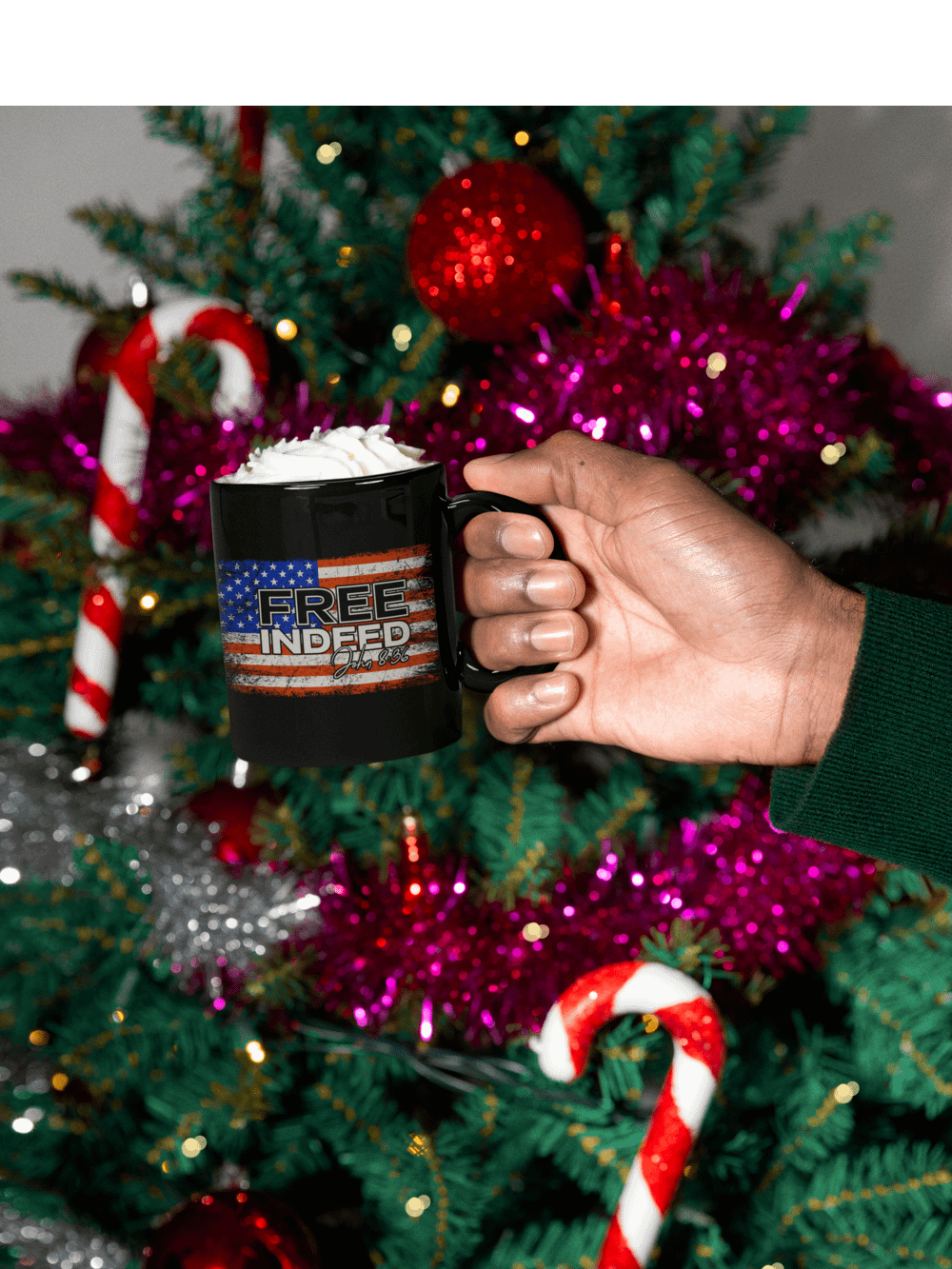 Free Indeed Patriotic Faith Mug - John 8:36 product image (1)