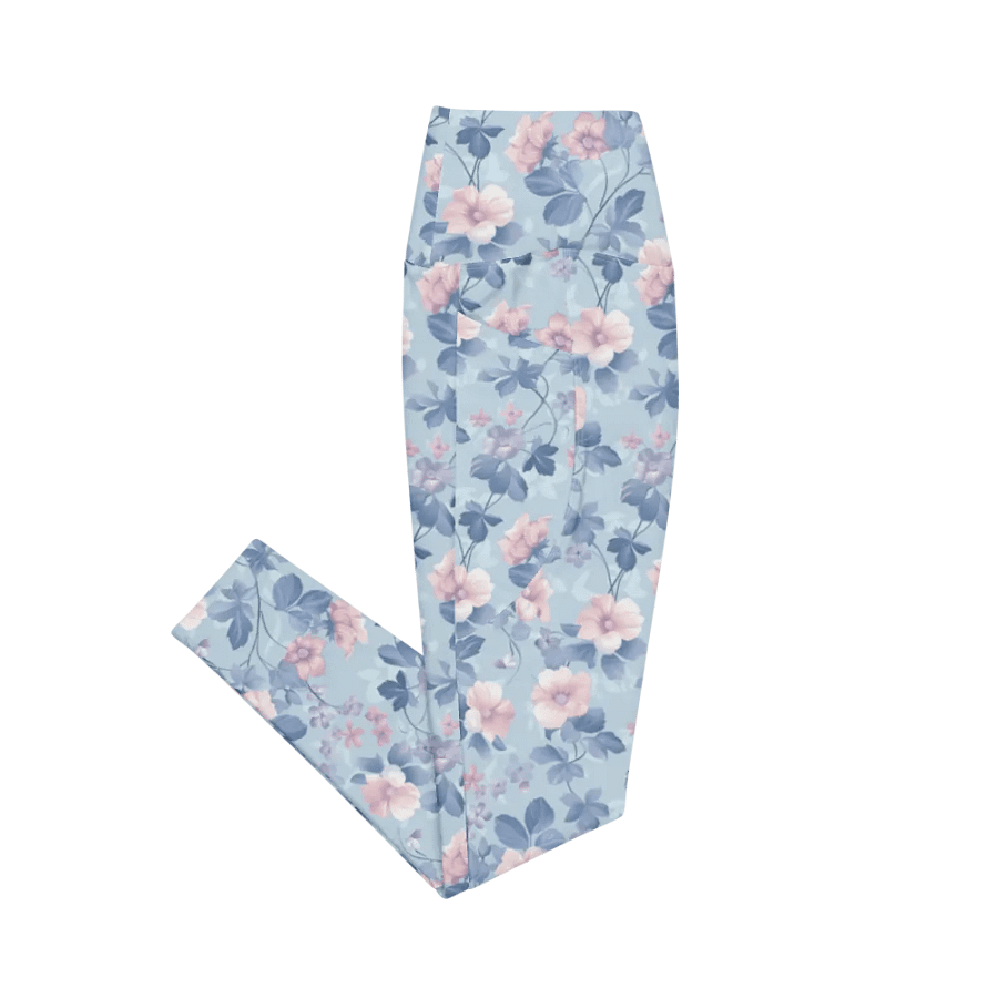 Serene Blue Blossoms Leggings product image (9)