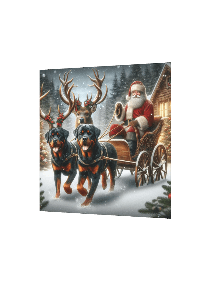 Rottweiler Santa Sleigh Poster product image (7)