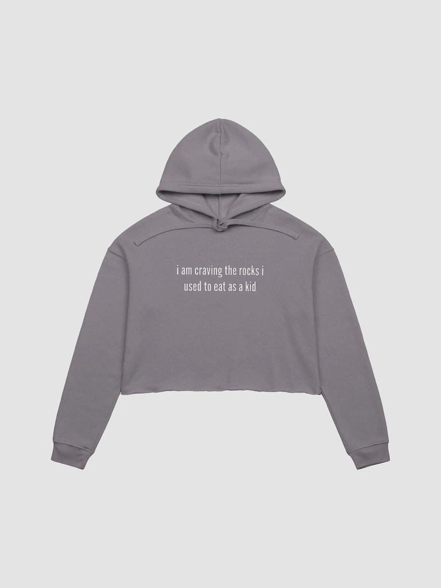 I am craving the rocks I used to eat fleece crop hoodie product image (2)