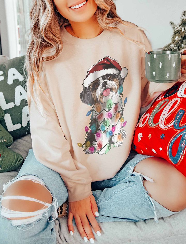Funny Shih Tzu(Black Mask) Christmas Sweatshirt product image (20)