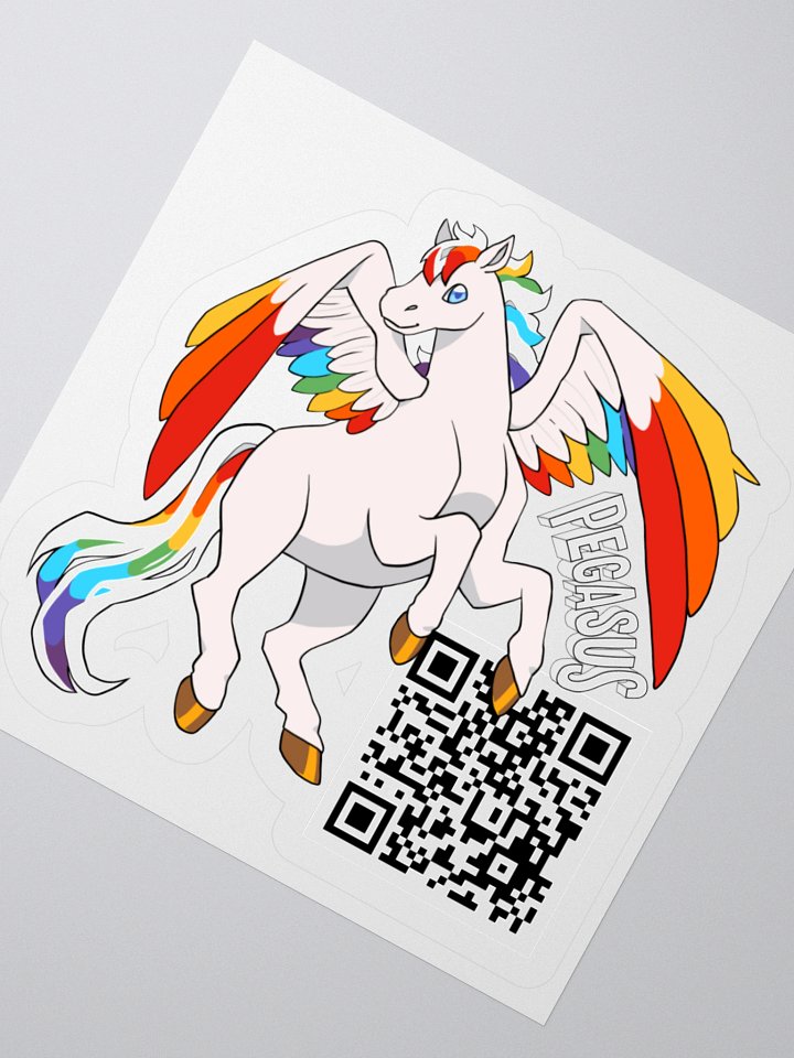 Rainbow Pegasus Kiss Cut Stickers with QR product image (5)