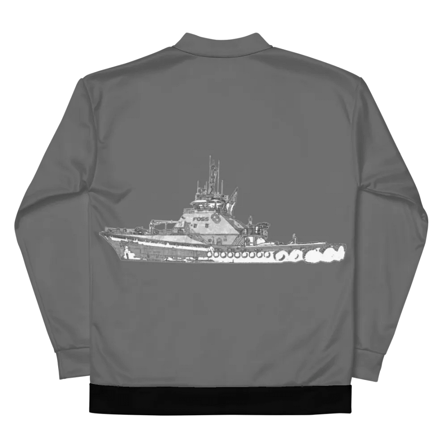 Foss Tugboat Sketch Gray Bomber Jacket product image (10)