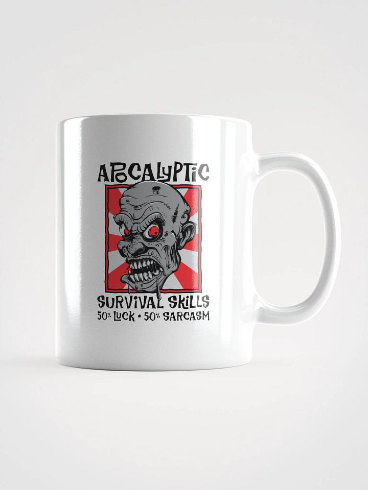 Apocalyptic Survival Skills 50% Luck 50% Sarcasm Funny Zombie Mug product image (1)