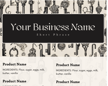 Lock and Key Cake Tasting Label Templates product image (3)