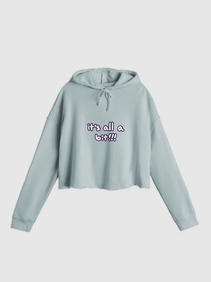 “It’s all a bit!!!” (sm. lined design, #432A54) lightweight cropped hoodie product image (5)