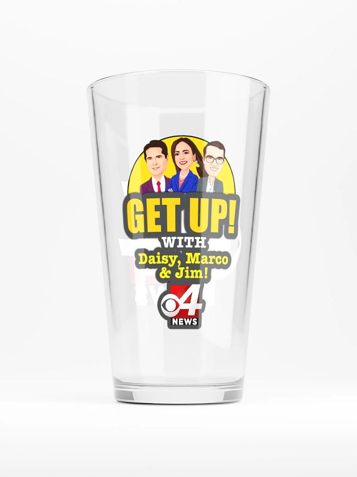 Get Up! With Daisy, Marco & Jim Shaker Pint Glass product image (2)