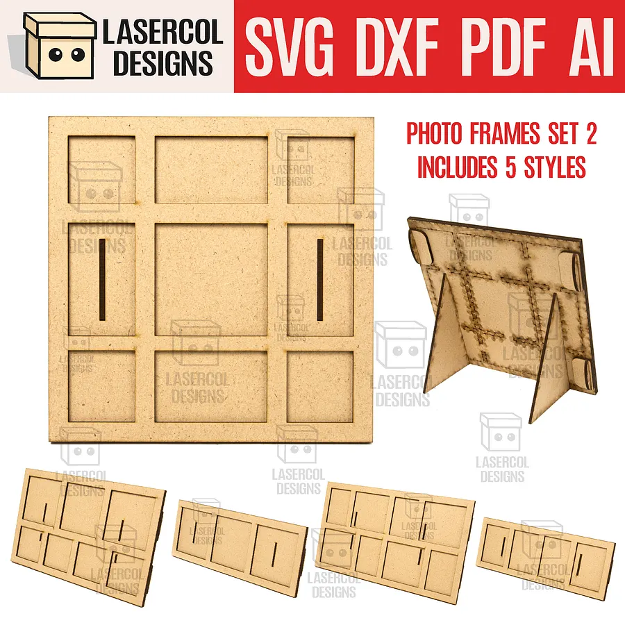 Photo Frames Bundle (Set 1-2-3-4) - Laser Cut Files product image (4)