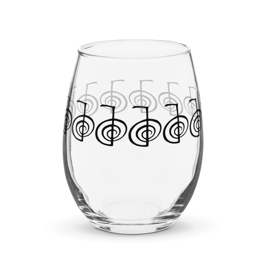 Drinking glass with Reiki healing symbol surrounding entire glass product image (8)