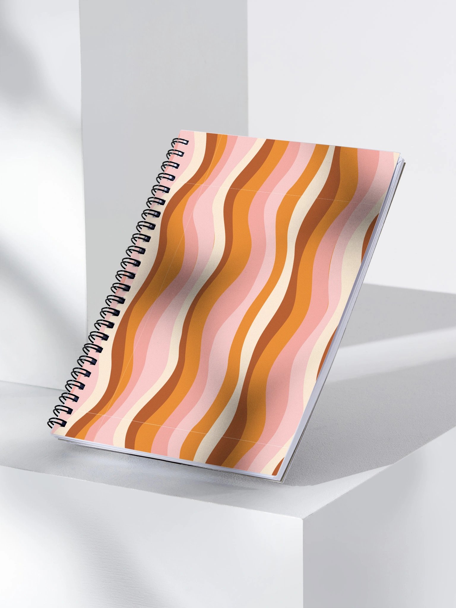 Retro wave stripe spiral notebook product image (3)