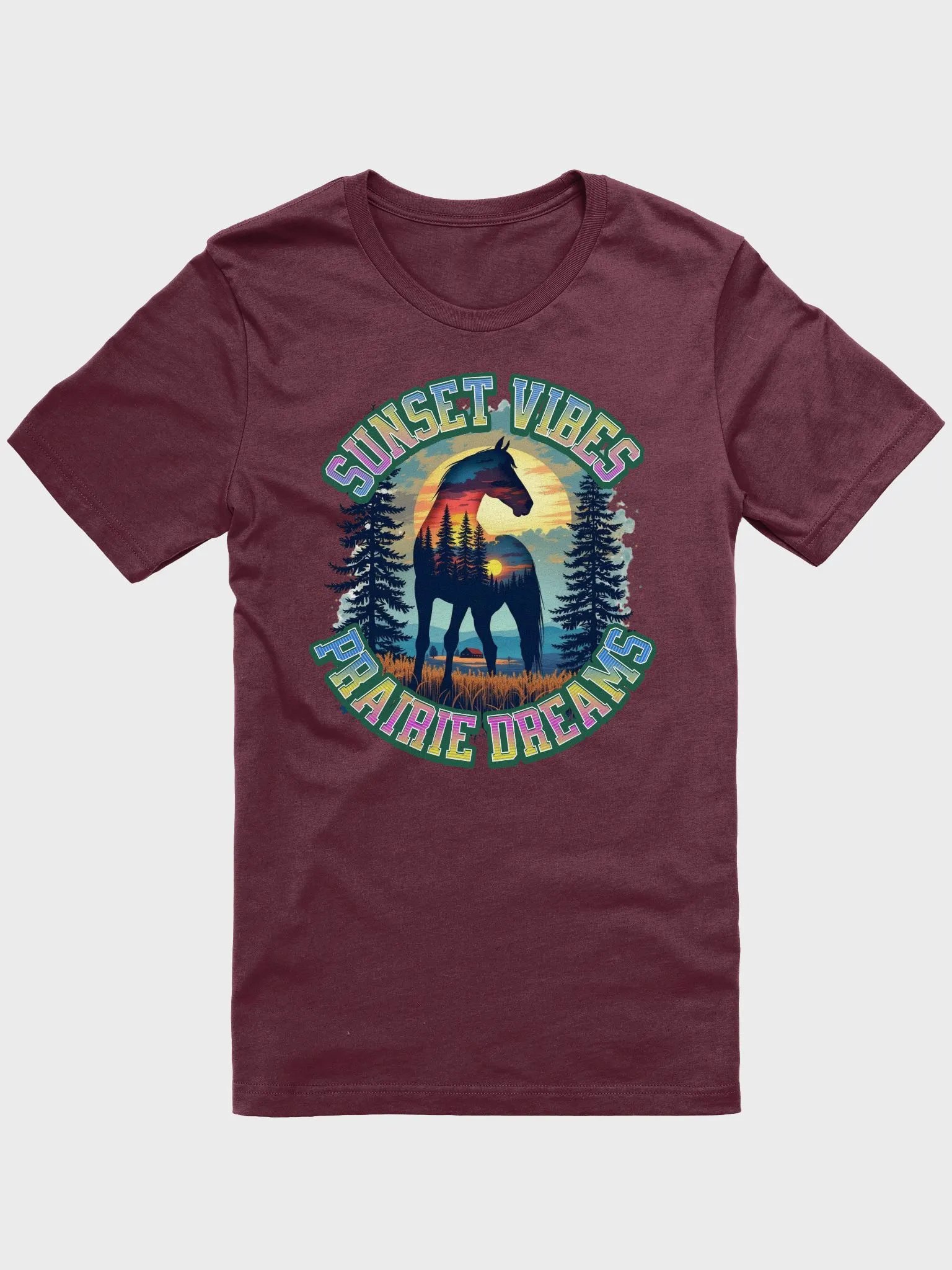Sunset Vibes Prairie Dreams Horse Iconic T-Shirt product image (1)