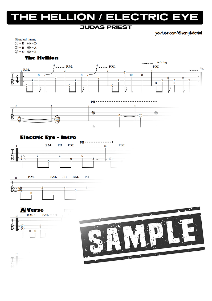 The Hellion / Electric Eye PDF TAB + Backing Track MP3 product image (2)