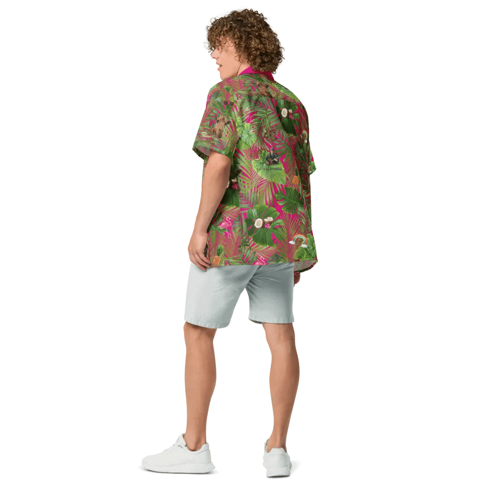 hawaiian shirt w/exclusive tropical pattern on flamingo product image (6)