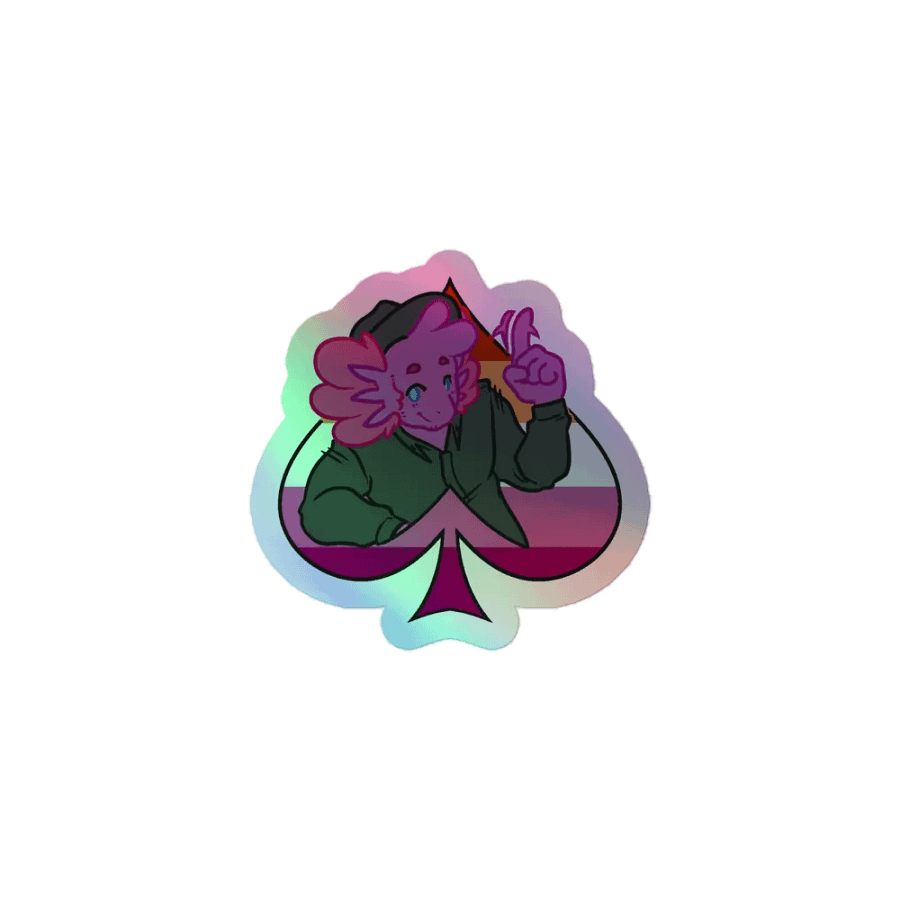 Lesbian in Spades | Kiss-Cut Holo Sticker product image (1)